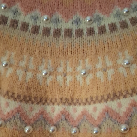 LoveShackFancy Crawley Pearl Peach Sweater M - Picture 5 of 9